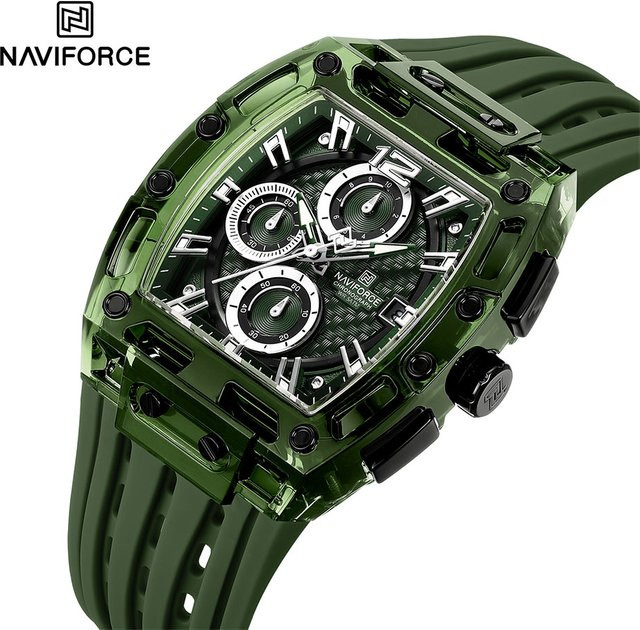 NAVIFORCE Armbanduhr Chronograph, Quarz, Schwarz, Silikon, Herren - Bild 1