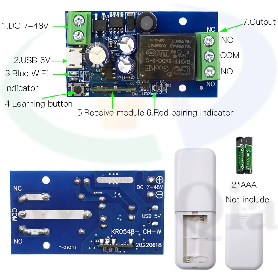 Wenqia Smart Switch WiFi Relais Modul mit Ewelink App-Steuerung und Alexa Kompatibilität, Trockenkontakt für DC 12 V 24 V 48 V - Bild 4