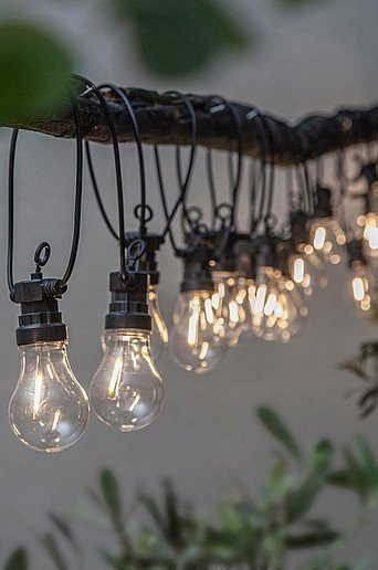 Star Trading Filament-Lichterkette Circus LED in Warmweiß mit transparenten Glaskugeln und schwarzem Kabel, IP44 wetterfest - Bild 1