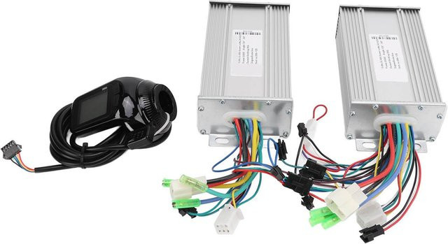 Igeteck Dual-Drive Brushless-Motor-Controller und LCD-Display-Set für Elektrofahrräder und Elektroroller, 36V/48V/500W, weiß - Bild 1