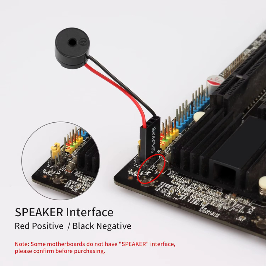 AOKIN 10er Set Mini Lautsprecher für PC Motherboard BIOS Onboard Beep Alarm in Schwarz - Bild 3