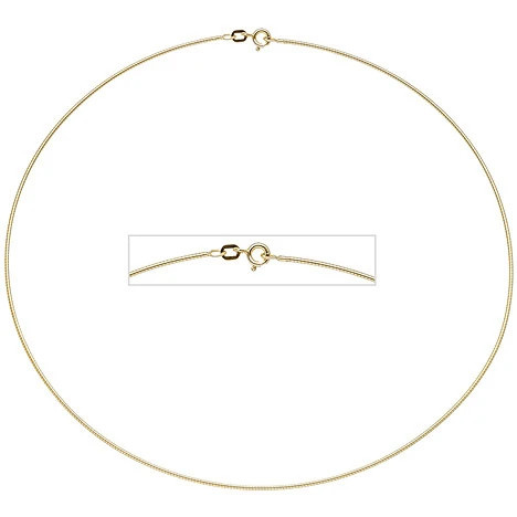 Colfem Halskette 925 Sterling Silber, gold vergoldet, 42 cm, Unisex - Bild 1