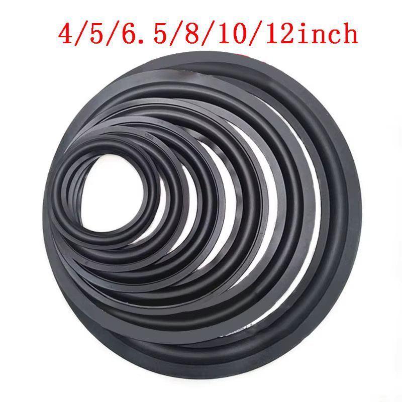 2er-Set Gummi Rand Ringe zur Lautsprecher Reparatur in Schwarz für 4, 5, 6,5, 8 oder 10 Zoll Lautsprecher - Bild 2