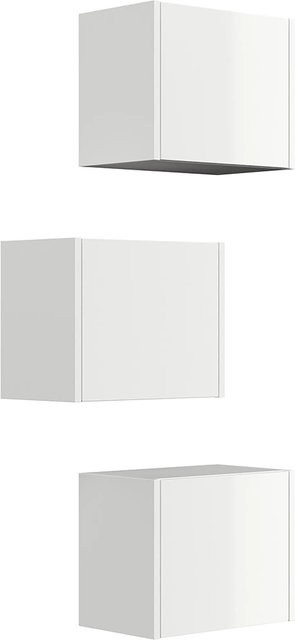 Posseik Badschrank-Set Limes 3-teilig Weiß Hochglanz mit Soft-Close-Türen und variabler Montage - Bild 1