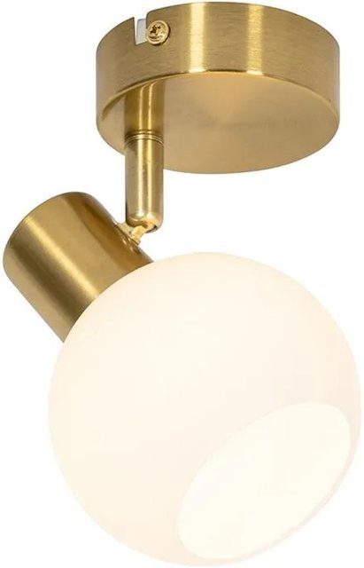 QAZQA Anouk Art Deco Wandleuchte in Gold mit verstellbarem Opalglas - Bild 1