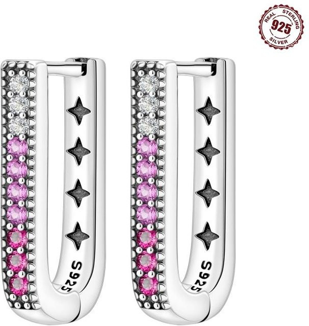 Creolen 925 Silber, Zirkonia, Damen - Bild 1