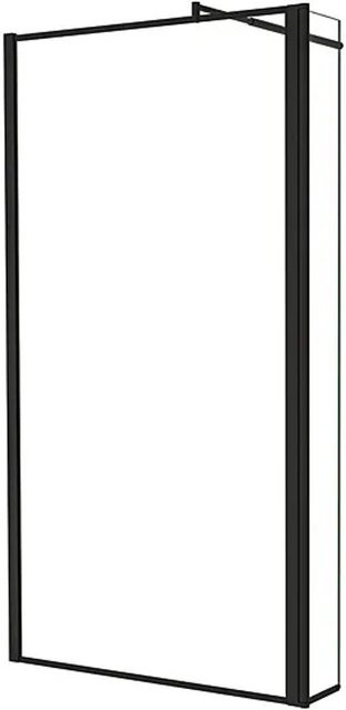 Duschparadies Walk In Duschwand aus 8mm Nano Glas mit schwarzem Rahmen, B/H: 140 x 200 cm, Schwarz/Transparent - Bild 1