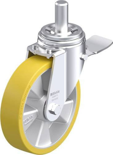 Blickle Stahlblech-Lenkrolle LHZ-ALTH 200K-ST in Silber mit 200 mm Rad-Durchmesser und 800 kg Tragfähigkeit - Bild 1