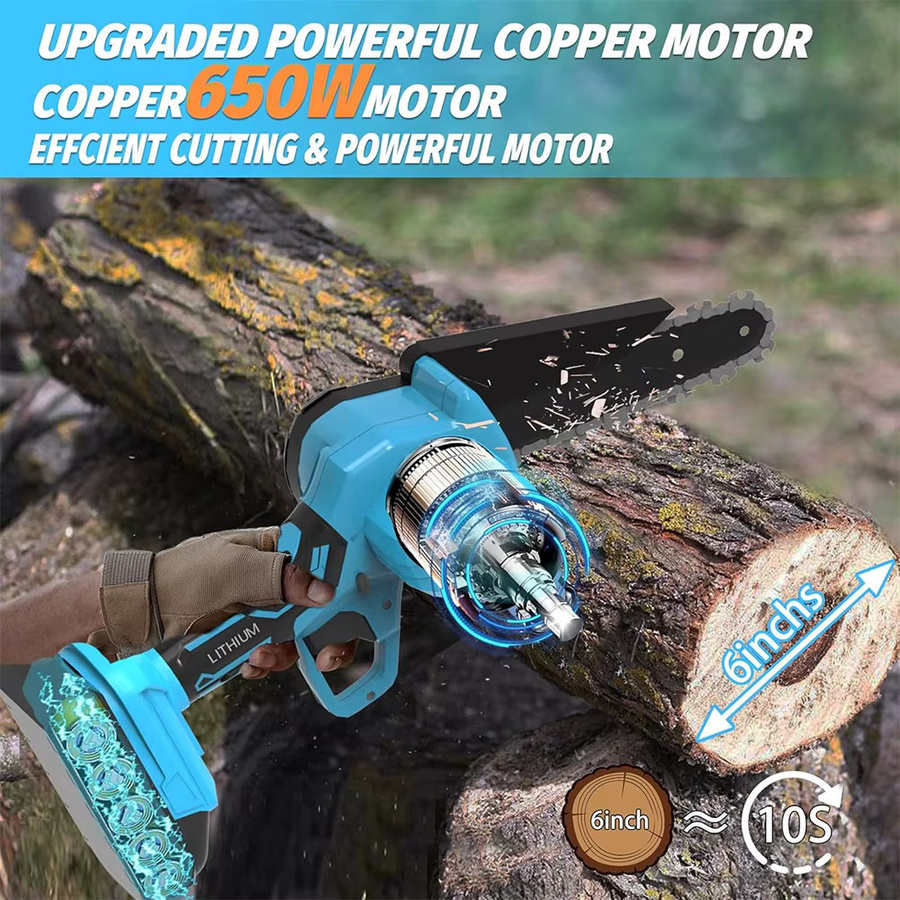 Makita 6-Zoll Akku-Mini-Kettensäge für 18V LXT Akkus, elektrische Astsäge in Blau - Bild 2