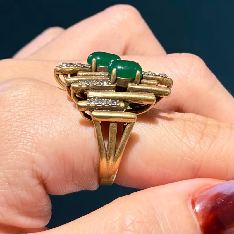 STALAIT Ring, Smaragd, Gold, Vintage, Damen - Bild 3
