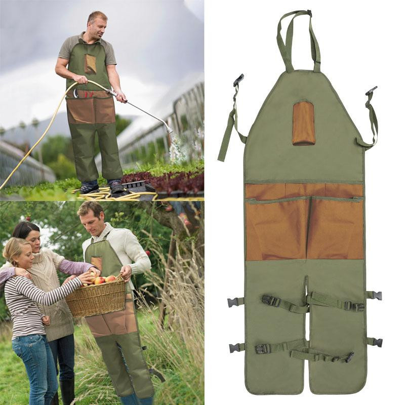 Garten-Beinschutzschürze aus Oxford-Gewebe mit Mehrfachtaschen in Colorblock-Design für die Gartenarbeit - Bild 3