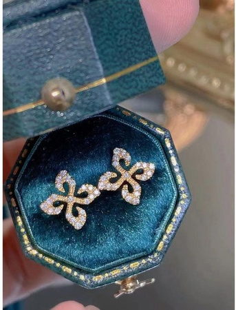 YIRAN Jewelry Ohrringe, Kupfer, Schwarz, Zirkonia, Kristall, Damen