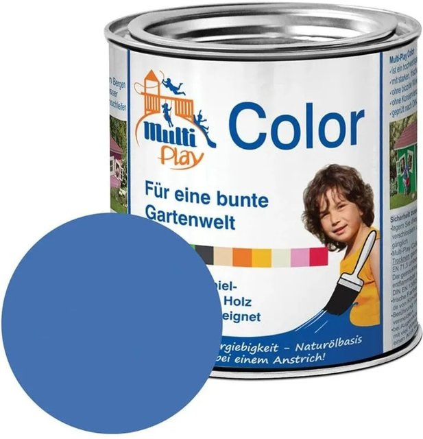 PROFI Multi-Play Color Holzfarbe Hellblau, semi-transparent, satin-matt, 0,375 l - Bild 1