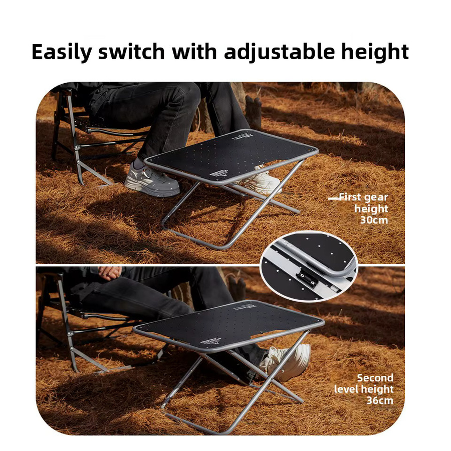 Mountainhiker Taktischer Outdoor-Camping-Klapptisch aus Aluminiumlegierung, Schwarz - Bild 2