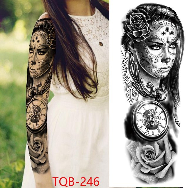 Temporäre Tattoo-Ärmel Flower Love, Unisex - Bild 1