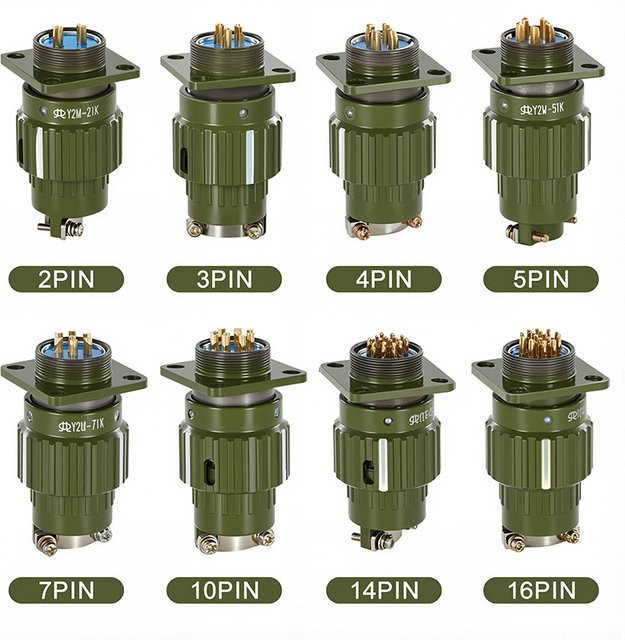 Y21M Serie Industrie Steckverbinder Set mit Schnelle Schnalle, Luftfahrt Feste Typ, Männlich und Weiblich, Farbe: Armee Grün - Bild 1