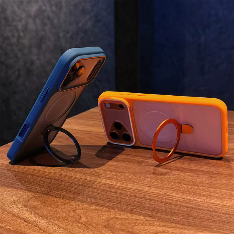 Magnetische iPhone Schutzhülle mit Ringhalter und MagSafe Kompatibilität in Transparent oder Gold - Bild 2