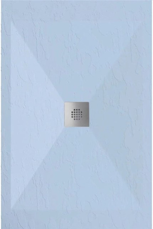 Dexa Mirlo Duschwanne aus Mineralguss Extra Flach in Grau mit Ablaufschutz in Chrom B/T: 70 x 190 cm