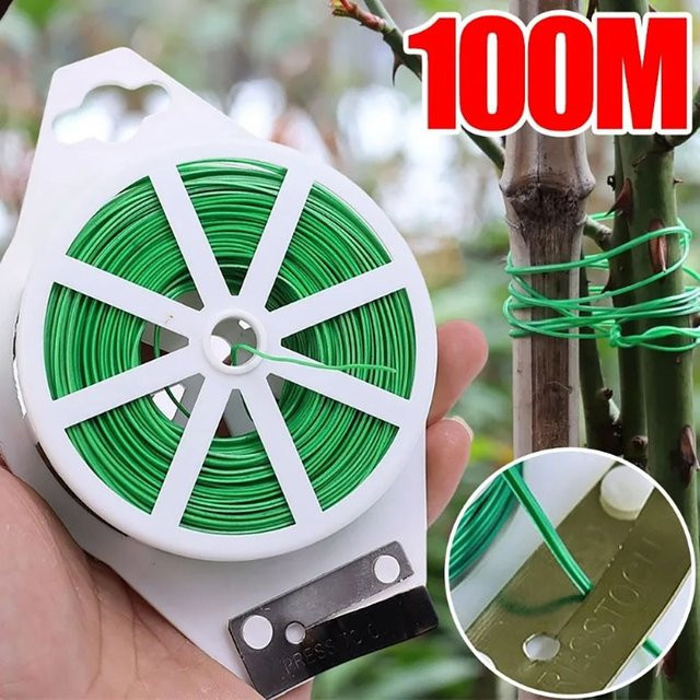 Garten Twist Krawatten Multifunktionale Umreifung zur Pflanzenstütze aus grünem Metall für Blumen, Pflanzen und Reben - Bild 1