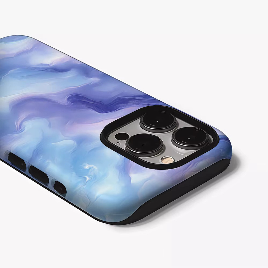 Potdemiel Handyhülle Lilac Wave Swirl für iPhone 17 16 15 14 13 Pro Max Plus mit doppelschichtiger Rückseite in Purple - Bild 3
