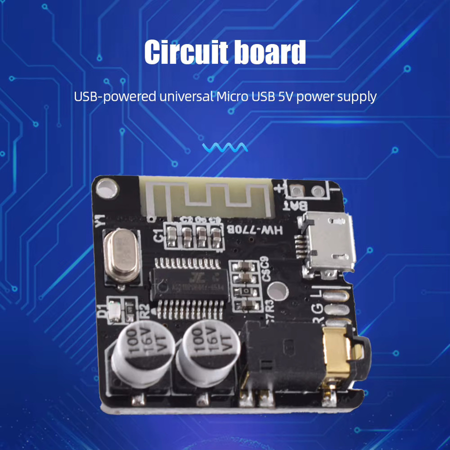 ALLOYSEED VHM-314 Audio Receiver Board mit Bluetooth 5.0 und WiFi, MP3 Verlustfreier Decoder mit 3,5mm Aux Anschluss, Schwarz - Bild 2