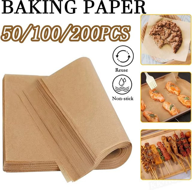 Antihaft Backpapier aus Pergament für Ofen, Luftfritteuse und Grill, braun - Bild 1