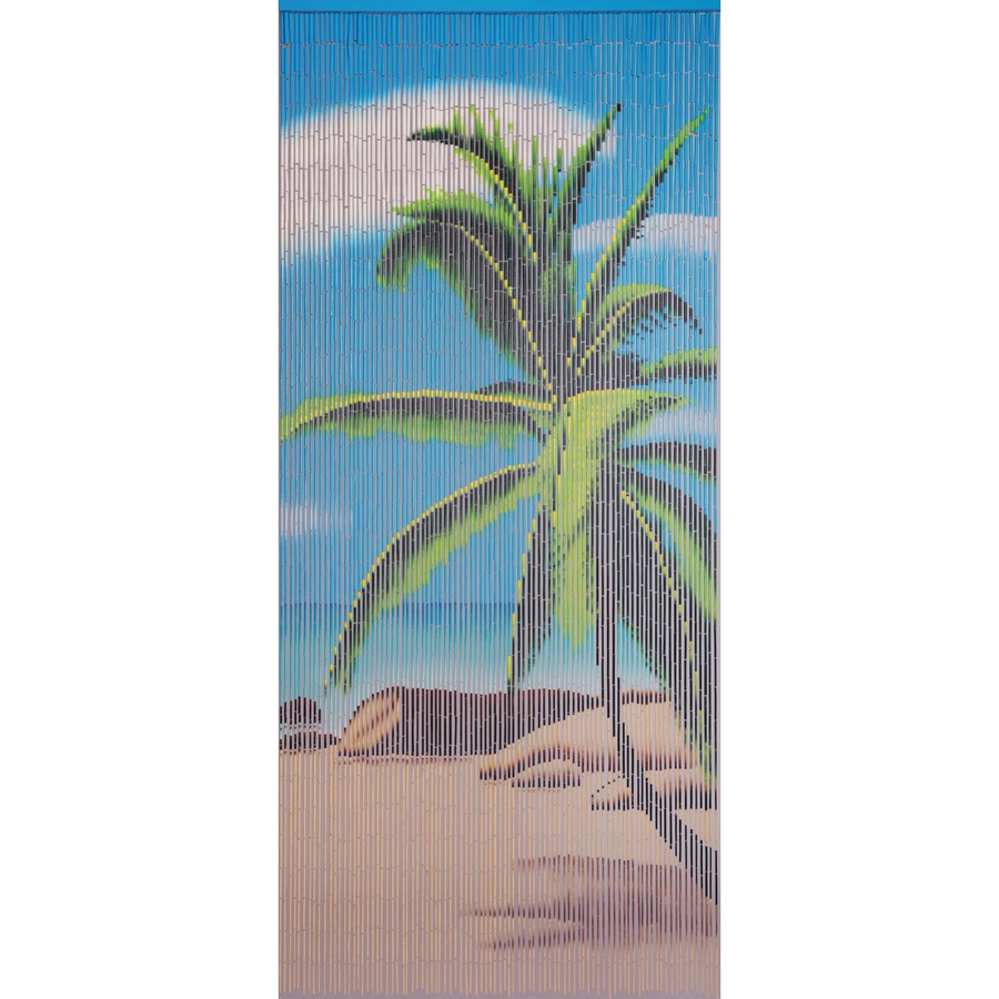 CONACORD Dekorationsvorhang Paradies mit Bambus-Motiv, B/H: 90 x 200 cm, Multicolor (weiß, blau, grün, braun) - Bild 2
