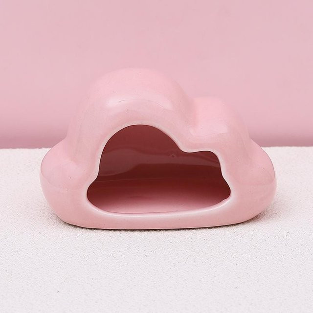Yiran Furniture Keramik-Haustiernest Cloud Sommer-Unterschlupf für kleine Tiere in Rosa - Bild 1