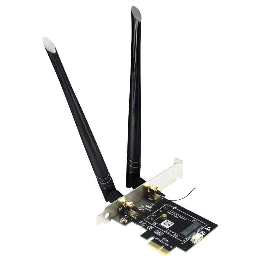 M.2 E-Key zu PCIe WLAN-Adapter für WiFi 7 und Coral TPU Module in Schwarz - Bild 3