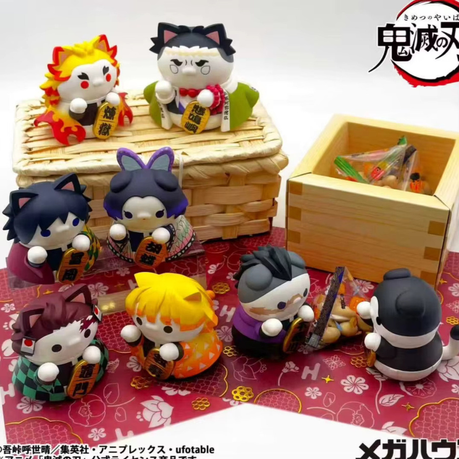 Bandai Kimetsu no Yaiba Demon Slayer Glückskatze Blind Box, Mini PVC Figurenset, Bunt / Mehrfarbig - Bild 3