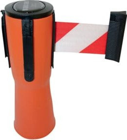 RS-GUIDESYSTEMS Leitkegelaufsatz in Orange mit rot-weiß diagonal gestreiftem Gurt in 4 m Länge - Bild 1