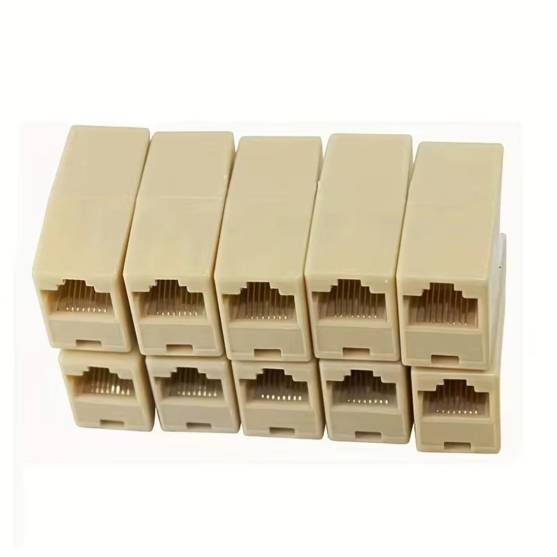 10 Stück RJ45 Ethernet LAN Kabel Koppler für CAT 5e CAT 6 CAT 6a in Beige - Bild 4