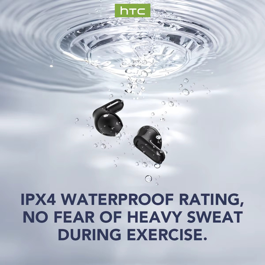 HTC NE20 Bluetooth 6.0 Übersetzer Kopfhörer, IPX4 Wasserdicht, Schwarz - Bild 2
