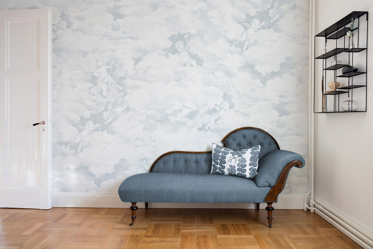 Rebel Walls Mural Chubby Cherubs Wandtattoo in Blau im Vintage-Stil, Breite: 270 cm, Höhe: 45 cm - Bild 3