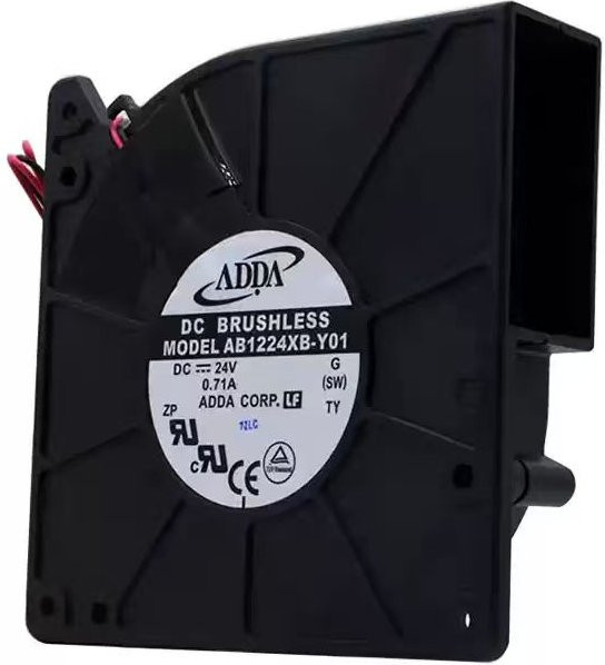 ADDA AB1224XB-Y01 DC Bürstenloser Zentrifugalgebläse-Lüfter mit Doppelkugellager in Schwarz - Bild 1