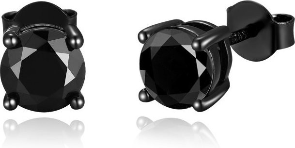 M-JAJA Ohrstecker, Schwarzer Moissanit, 925 Sterlingsilber, Unisex - Bild 1