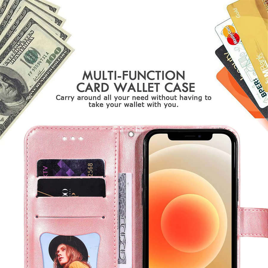 Magnetische Leder-Brieftaschen-Klapphülle für OPPO Reno Serie in Schwarz - Bild 2