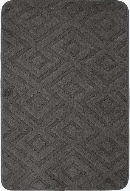 NKD Teppich Modern Geometric in Grau mit rutschfester Unterseite aus Polyester - Bild 1