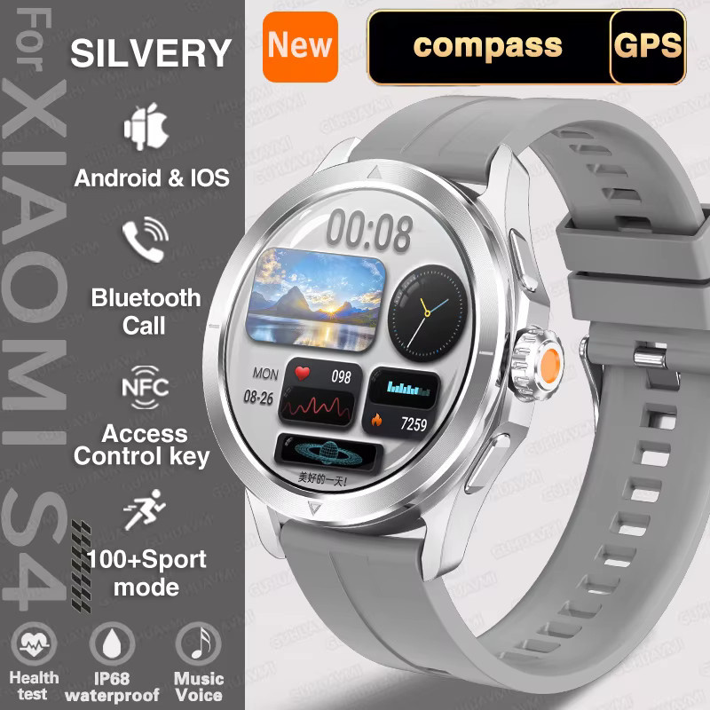MAVHX Smartwatch, Herren, Schwarz, GPS, NFC, 44 mm, Silikon - Bild 7