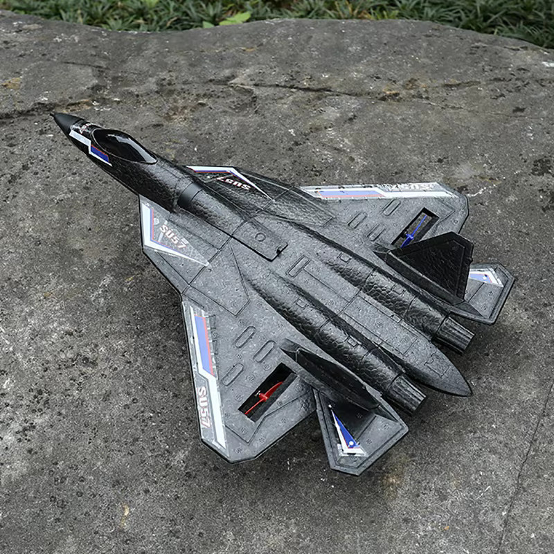 JIKEFUN Rc-Flugzeug SU 57 ferngesteuertes Flugzeug Handwurfschaum Black ab 14 Jahren - Bild 4