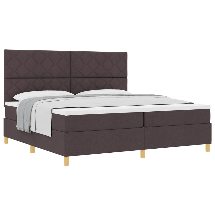 vidaXL Boxspringbett mit Matratze in Dunkelbraun, B/T: 200 x 200 cm - Bild 2