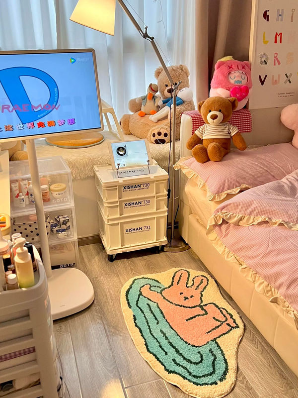 VIKAMA Bodenmatte mit niedlichem Kaninchen-Motiv in Multicolour für Wohnzimmer, Flur oder Schlafzimmer - Bild 6