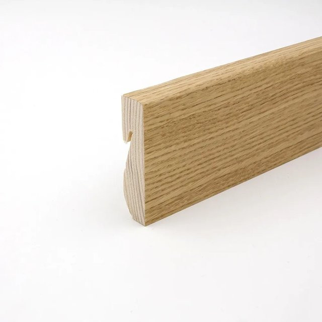 Döllken Profiles Sockelleiste Clipfix A furniert Eiche Hell MDF, Höhe: 58 mm, Breite: 16 mm, Länge: 2500 mm - Bild 1