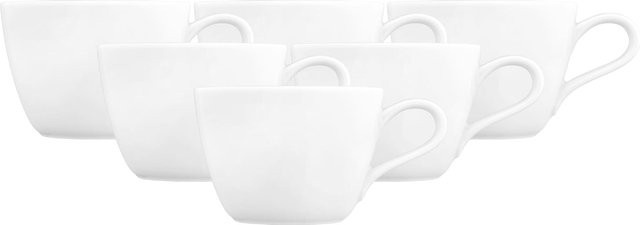 Seltmann Weiden Kaffeetassen Nori Home aus Keramik, Weiß, 6er Set, 240 ml pro Tasse - Bild 1