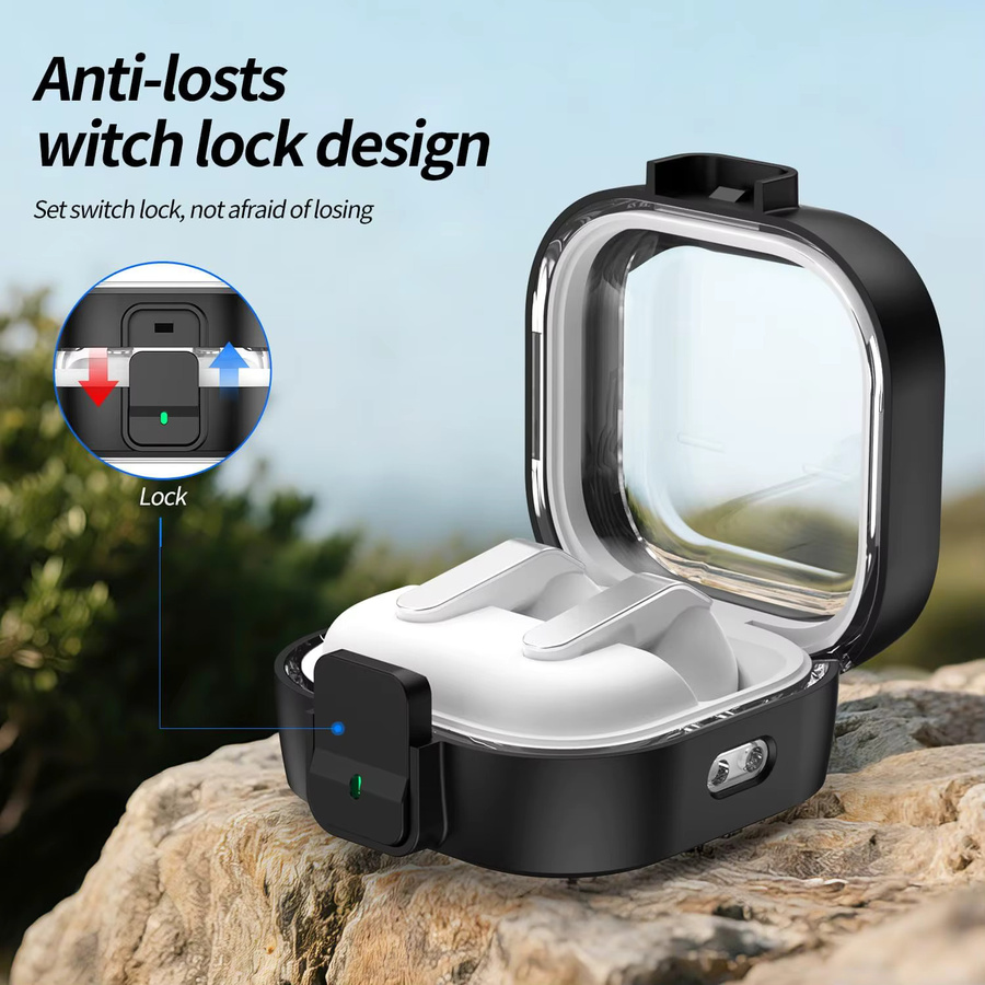 Schutzhülle für Samsung Galaxy Buds 4/4 Pro mit Sicherheitsverschluss-Clip und Reinigungsset in Schwarz oder Blau - Bild 2