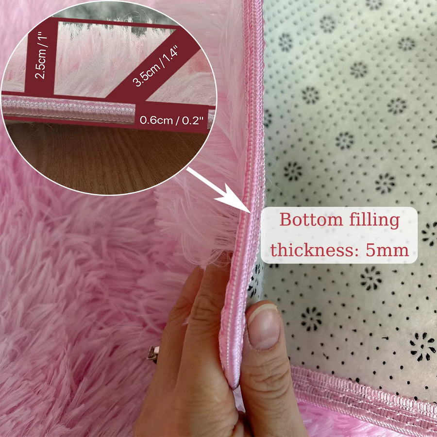Rosa Kinderteppich von FORSWAN im skandinavischen Design, weicher Plüschteppich für Kinderzimmer, Schlafzimmer und Wohnzimmer, rechteckig - Bild 3