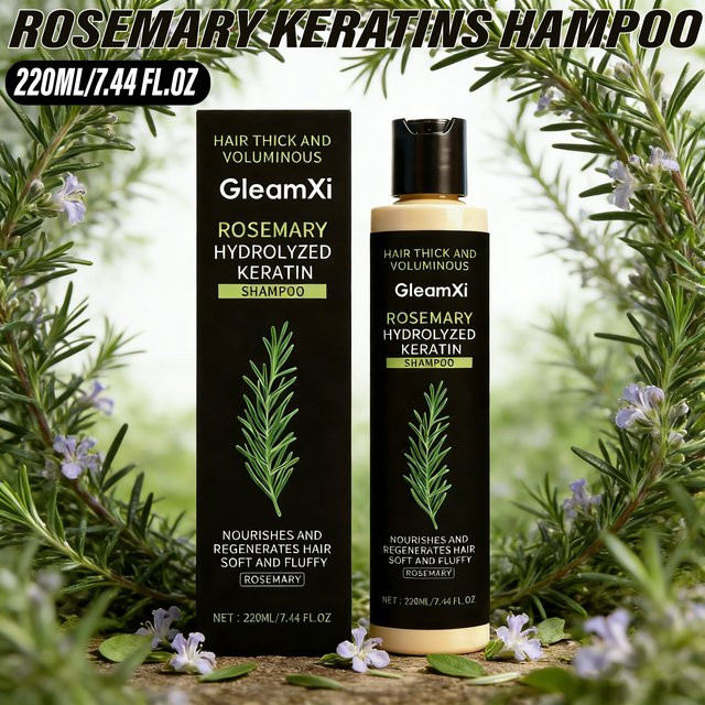 HOEGOA Rosmarin-Keratin-Volumen-Shampoo, 220 ml, für strapaziertes Haar - Bild 1