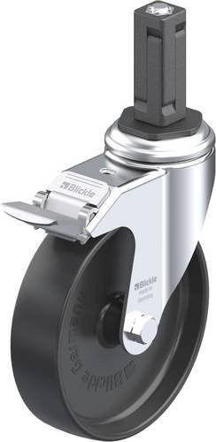 Blickle Lenkrolle LKRA-POA 125G-11-FI-EV13 mit Feststeller in Schwarz und Grau, Rad-Durchmesser: 125 mm, Tragfähigkeit: 120 kg - Bild 1