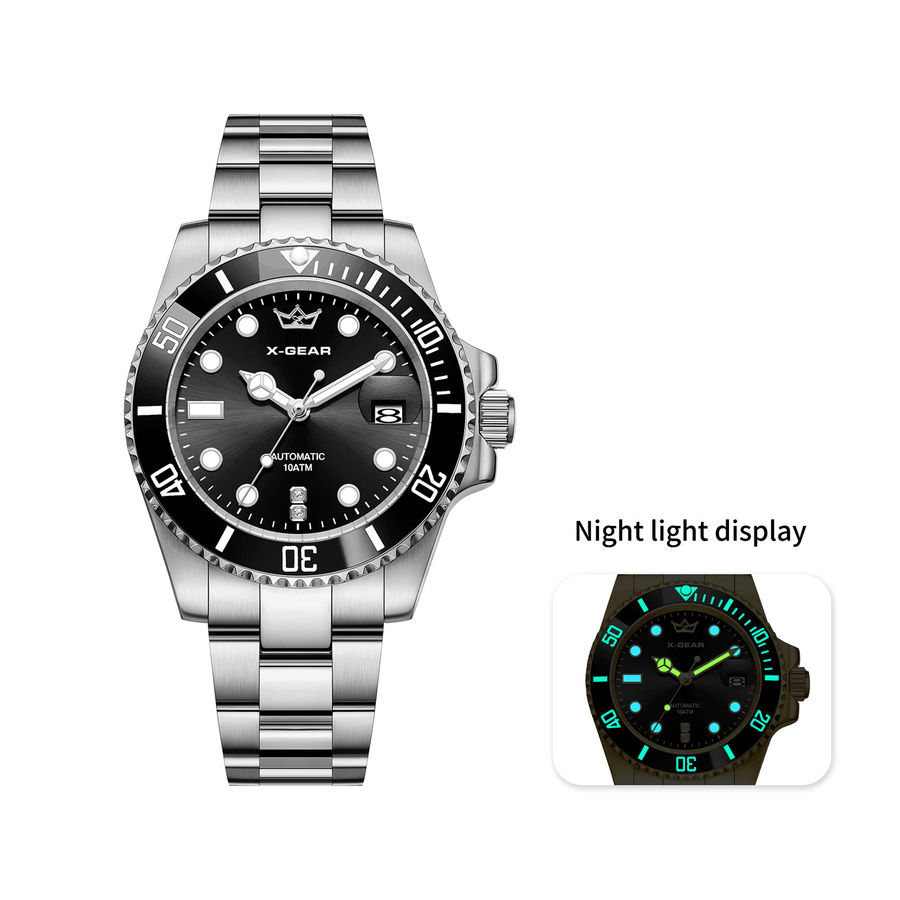 X-GEAR Armbanduhr Edelstahl, Schwarz, Analoguhr, Datum, Herren - Bild 7