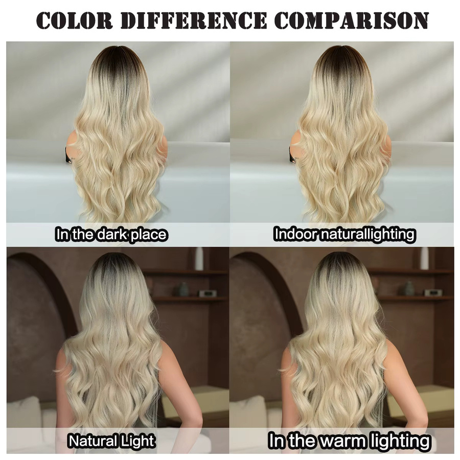 7JHH WIGS Perücke, lang, gewellt, Champagner, Damen - Bild 3